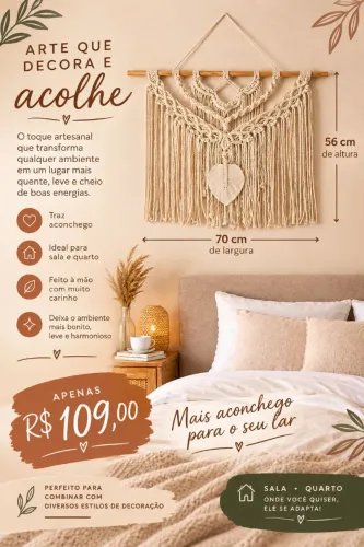 Painel de Macramê para Parede Promoção