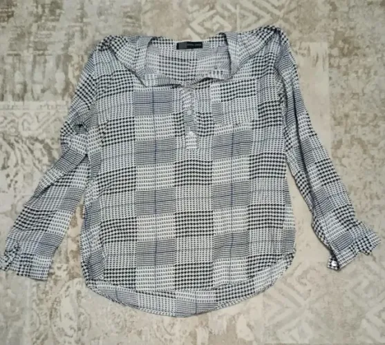 Camisa Zipper-Zipper Xadrez Pied de Poule