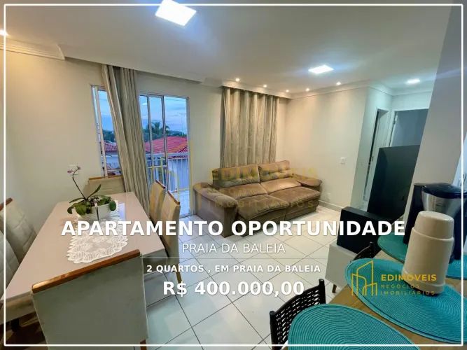 Apartamento em condomínio com piscina e academia na Praia da Baleia