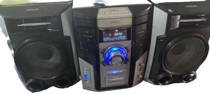 Som Philips FWM-592 Completo, Rádio e Auxiliar funcionando
