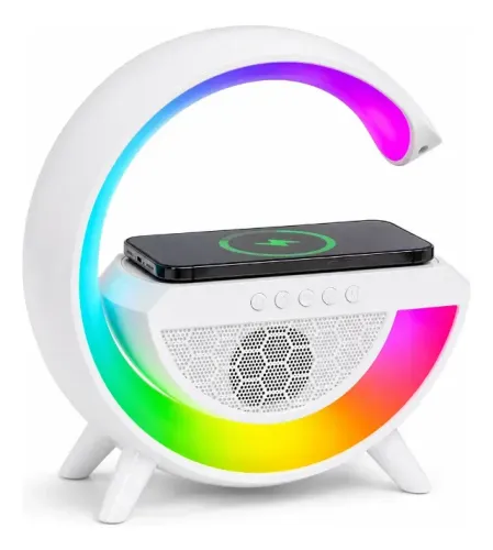 Caixa Som Iluminária Inteligente Led Wireless Charging Speaker Bt-2301