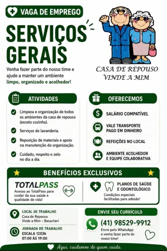 Serviços gerais - Casa de Repouso