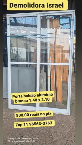 Porta balcão alumínio branco nova