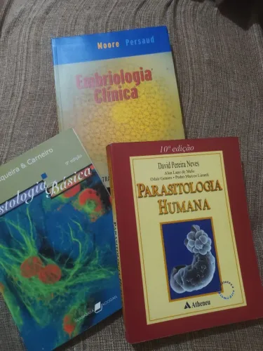 Kit livros área da saúde - Parasitologia humana, Histologia Básica e Embriologia clínica