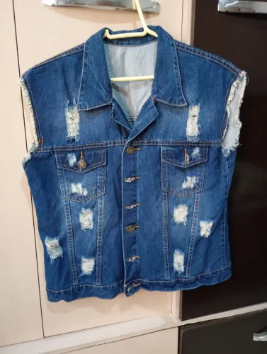 Colete jeans azul marinho destroyer