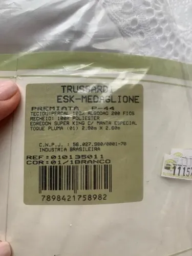 EDREDON TRUSSARDI ESK-MEDAGLIONE PREMIATA SUPER KING NOVO BRANCO