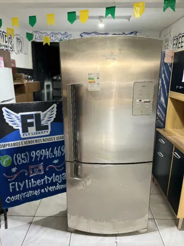 GELADEIRA BRASTEMP INVERSE INOX FROST FREE 490 LITROS 