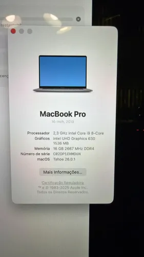 macbook pro 16 - 2019 - i9 - 16GB