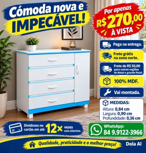 Adquira sua cómoda hoje, entrega rápida e gratuita na zona norte.