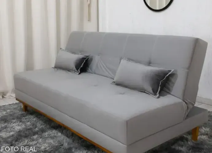 Sofá Cama Aurora Cinza (Produto Novo)
