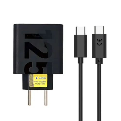 Carregador Turbo Motorola 125W TurboPower USB-C com Cabo Original Anatel