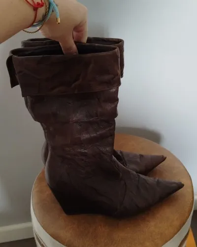 Bota Ornatta couro marrom - n.35