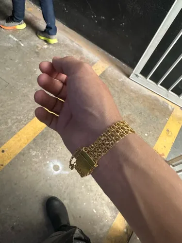 Pulceira de prata banhado a ouro