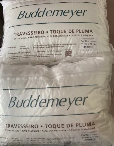 2 Travesseiros Buddemeyer Toque de Pluma 50x70 - NOVOS