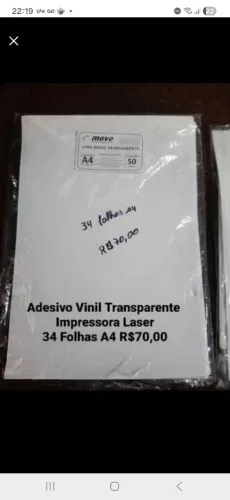 Folhas Para Impressora LASER (Adesivo Vinil e Comum, Papel Couchê e Transfer)