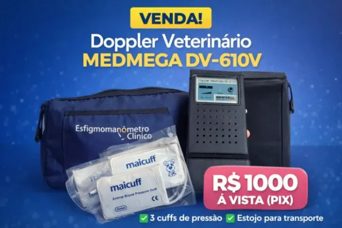 Doppler veterinário DV610v + 4 cuffs