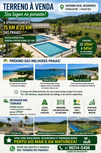 ? Terreno no Fazenda Real Residence | Perto das Praias | Condomínio de Alto Padrão