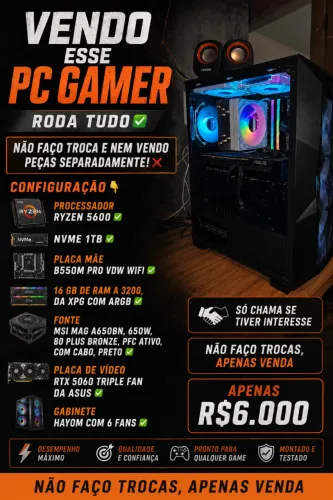 Vendo Cpu gamer top