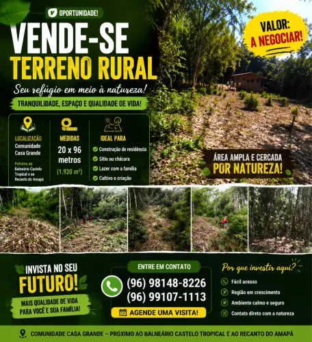 Vendo Terreno Comunidade Casa Grande 