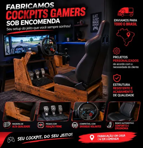 Fabricamos cockpit para simulador de corrida