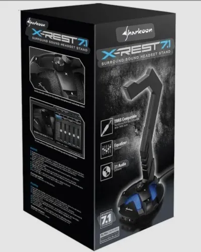 SHARKOON X-REST 7.1 - SUPORTE PARA HEADSET + PLACA DE SOM USB