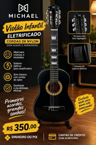 Violão Michael Eletrificado Infantil