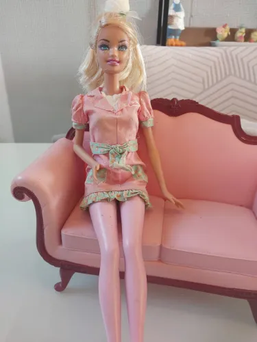 Barbie veterinária antiga com cachorro Mattel