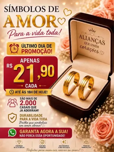 Alianças a $21,99 baratíssimo