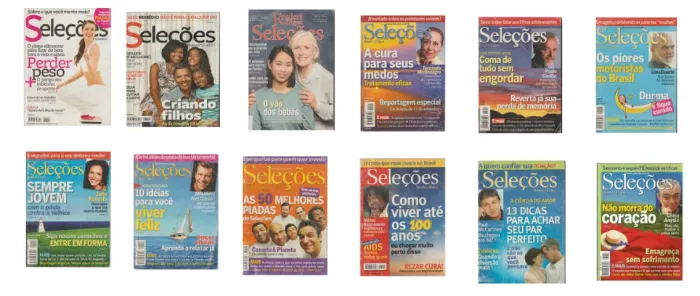 Lote 15 Revistas - 12 exemplares de Seleções Readers Digest e 3 exemplares Revista Planeta