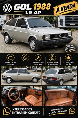 Volkswagen Gol Geração I CL 1.6 8V Álcool Mec. 2P 1988