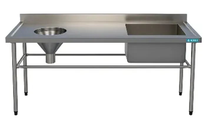 Expurgo Hospitalar em Aço Inox com Cuba à Direita