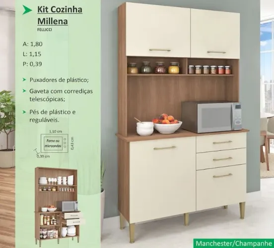 Cozinha Milena Manchester champanhe 