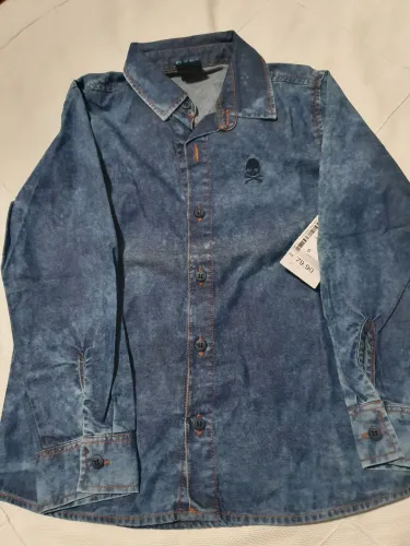 Camisa jeans infantil (Tam 6)