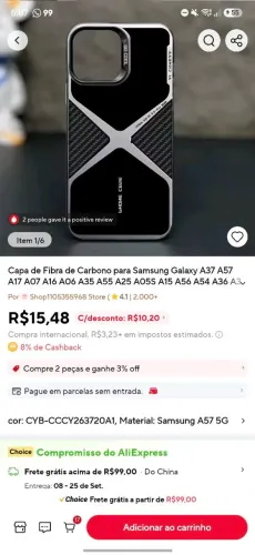 Vendo capinha Samsung a57