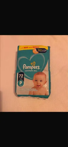 Fralda pampers confort sec p de 72,fraldas