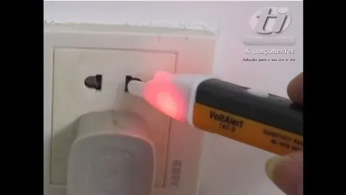 Caneta Detectora Tensão 1000v chave Teste de Energia Luz Alerta Sonoro