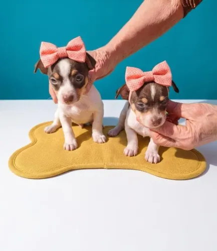 Princesa Filhote Pinscher Branco com Chocolate