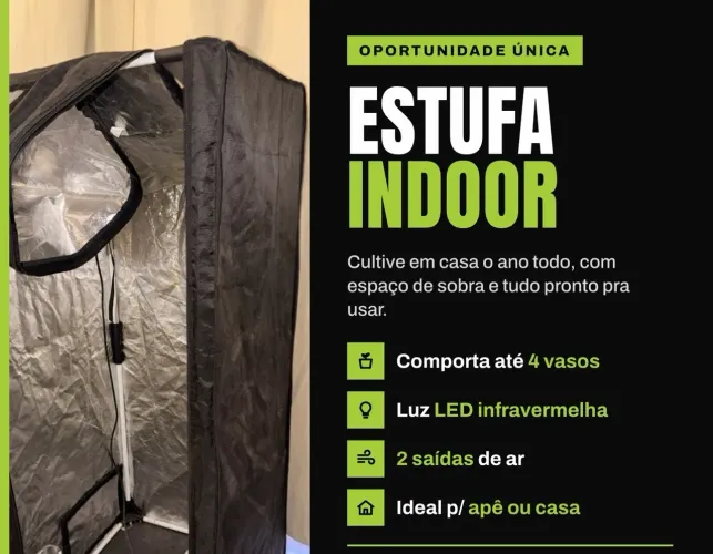 ESTUFA INDOOR plantações jardinagem cultivo