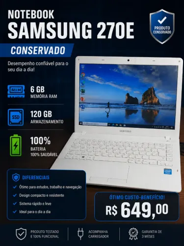 Notbook Samsung Trabalhos Estudos (( Aceitamos Cartoes Ou Pix))