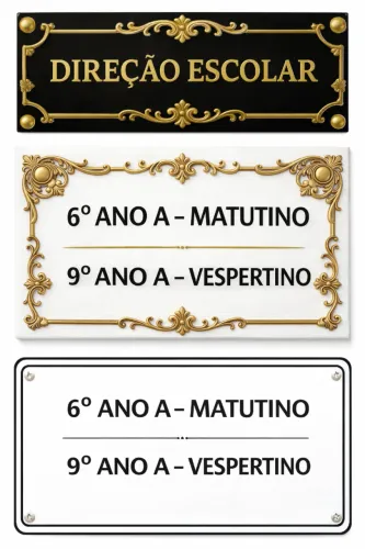 Plaquinhas para escola 