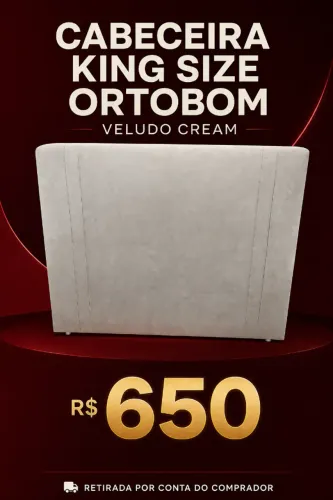 CABECEIRA KING SIZE ORTOBOM VELUDO CREAM