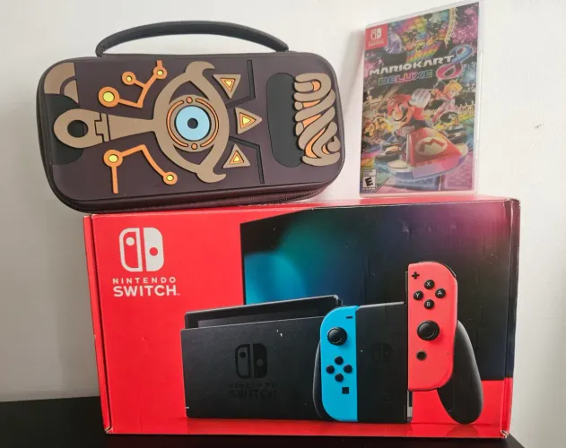 Nintendo Switch original V2 - Sem marcas, completo + Mario Kart 8