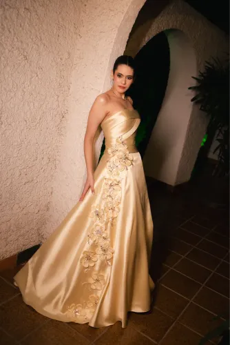 VENDO VESTIDO FESTA AMARELO MANTEIGA
