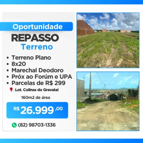 Terreno Marechal Deodoro/AL - 8x20 