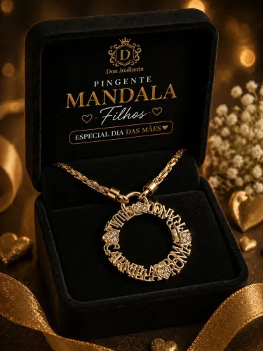 Pingente Mandala ?Filhos? em Ouro 18K 750