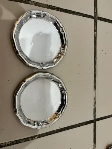 Par de porta copo de prata 90  9x9 tamanho 