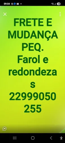 Frete e peq mudança