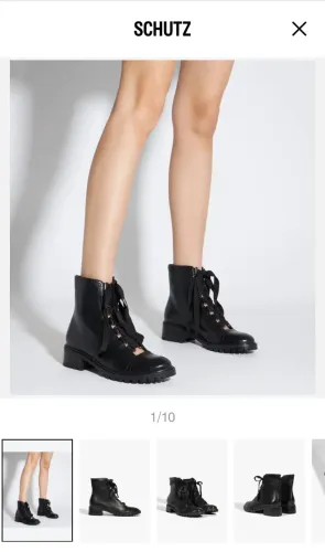 Bota Coturno Tratorado Schutz Couro Preta