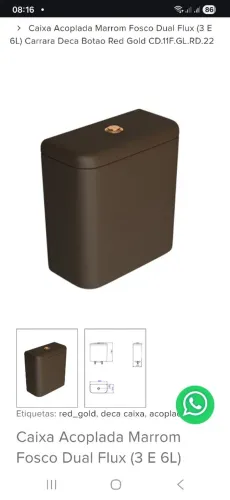 Leia o anúncio:Descarga para vaso acoplada
