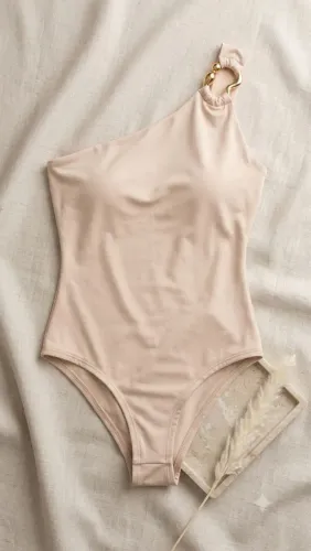 Body bege com uma manga só